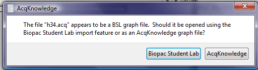 BSL File Import dialog box