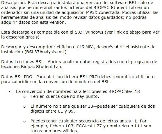 BSL RSD - Espanol