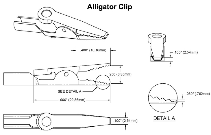 Alligator Clip Dimensions