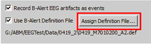Assign B-Alert Definition File