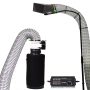 activated carbon filter with dust guard, tubing, and hood