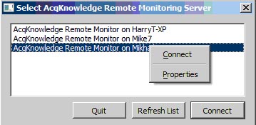 ECG Remote Monitor Display AcqKnowledge